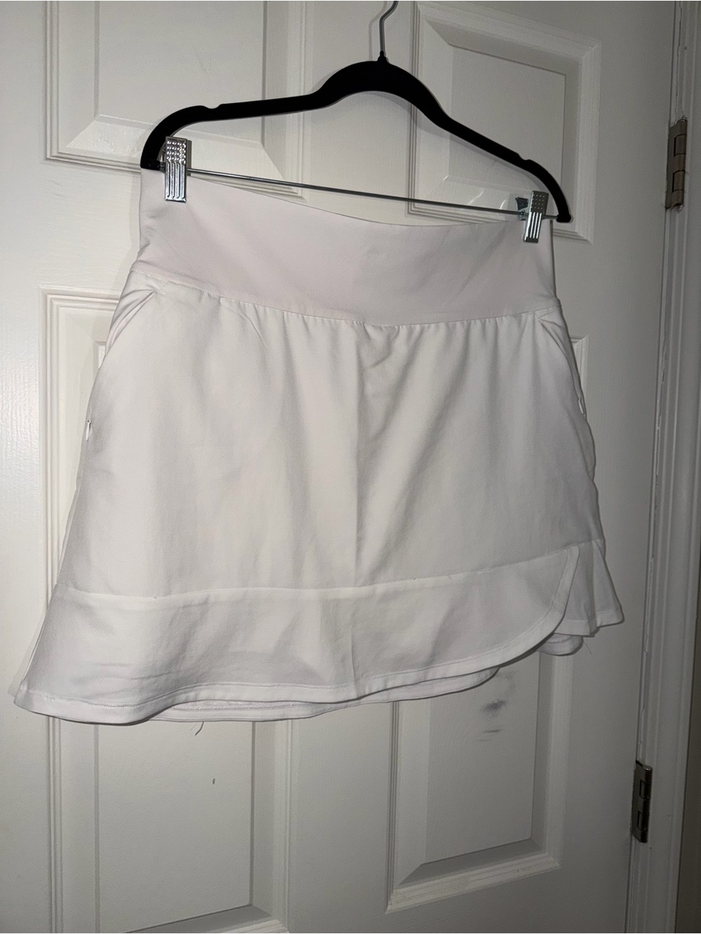 adidas White Circle Skort with Flared Hem